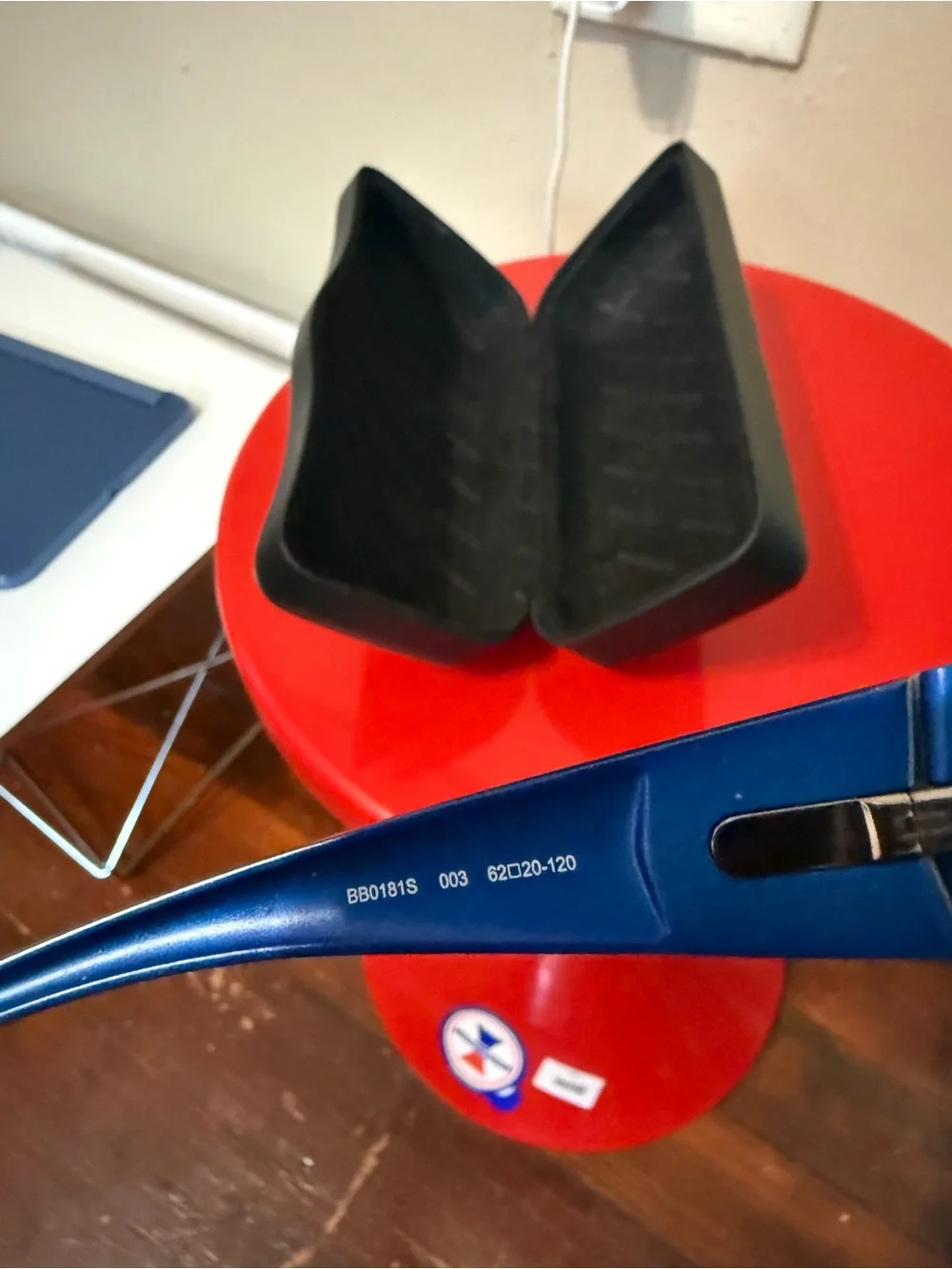Balenciaga Blue Men's Sport Sunglasses with Mirrored Lenses